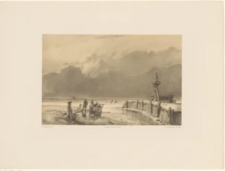 Paesaggio invernale con faro