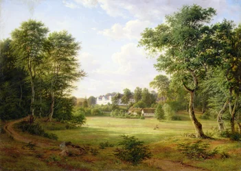 Paesaggio danese con un piccolo castello