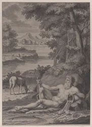 Dio del fiume in un paesaggio, 1725