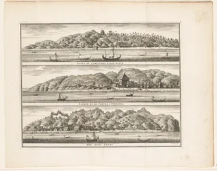 Varie fortificazioni della VOC a Ceram Laäla presso Compagnies Sagoe-bosch / Loehoe, e la Fortezza Overburg / Il villaggio Saway