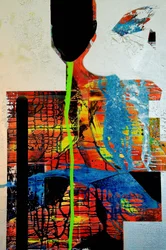 Figura astratta dai colori vivaci