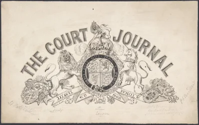 Progettazione della pagina del titolo per The Court Journal, 1830-62