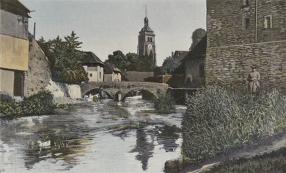 Arbois, Chiesa e ponte sulla Cuisance