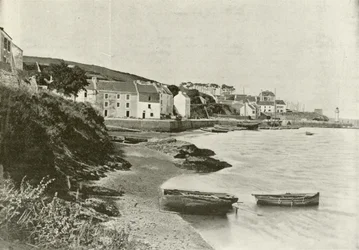 Belle-Ile, Morbihan, Port de Sauzon (foto b/n)
