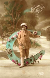 Ragazza con grande ferro di cavallo