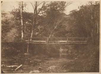 Paesaggio con alberi e ponte, c. 1850 (foto)