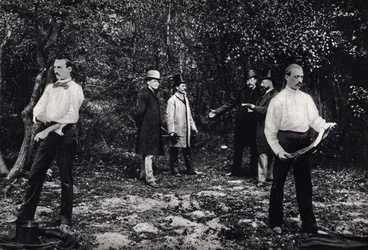 Messa in scena fotografica: il duello con la spada.
