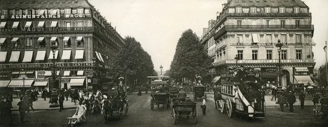 Traffico a Parigi, Francia, inizio XX secolo
