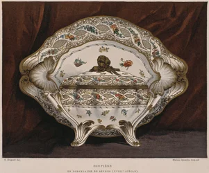 Zuppiera in porcellana di Sèvres del XVIII secolo, illustrazione dal Dictionnaire de l