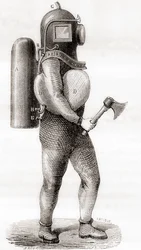 Tuta da immersione profonda americana del XIX secolo, da 