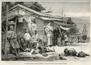 Un villaggio di pescatori cinesi vicino a Monterey, California, testimonia l