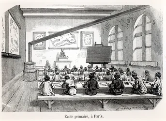 Una scuola primaria a Parigi, da Almanach du Magasin Pittoresque, 1975