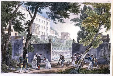 Una villa a Roma, incisa da Villain, c.1820