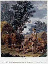 Una famiglia di indiani Caribi dell