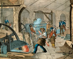 Un operaio che lavora in una fonderia francese