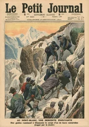 Una discesa in movimento sul Monte Bianco, illustrazione da 