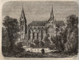 Abbazia Saint-Victor di Parigi, fondata nel XII secolo - incisione in "Histoire de France" di Victor Duruy (1811-1894) - 1882
