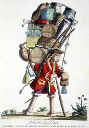 Ammirare la forza. Cartone realizzato dai farmacisti contro il Duca di Forza nel 1721