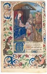 Adorazione dei Magi, illustrazione da "Libro delle Ore, Uso di Roma"