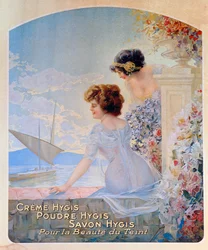 Pubblicità per i prodotti di bellezza Hygis per la pelle, c.1910
