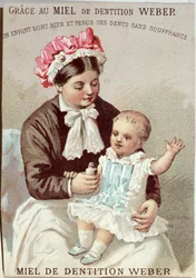 Pubblicità del gel per la dentizione Weber, c.1880-90