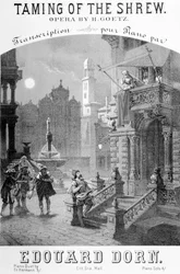 Pubblicità per La bisbetica domata di Goetz, 1878