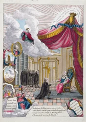 Allegoria del rapporto presentato a Luigi XVI (1754-93) da Jacques Necker (1732-1804) nel 1781