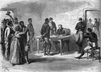 Guerra civile americana (1861-1865): volontari neri che entrano nell