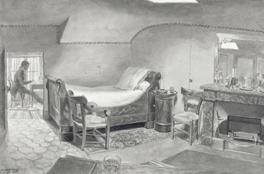 Interno di una soffitta di un artista a Parigi, c.1830