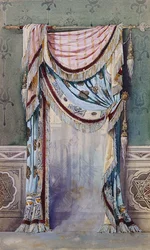 Interno con disegno di tenda, c.1880
