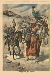 Anarchia in Marocco, saccheggi tra tribù, illustrazione da 