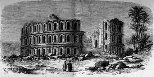 Architettura antica: anfiteatro romano (III secolo) a El Djem (El Jem), Tunisia