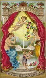 Angeli e cherubini che versano acqua