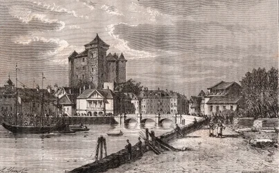 Annecy - Alvernia-Rodano-Alpi - incisione in 