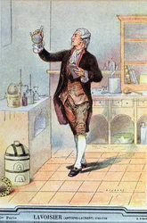 Antoine Laurent de Lavoisier (1743-94) illustrazione da un libro di testo scolastico, c.1900