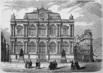 Architettura: vista della facciata del Museo Biblioteca (inaugurato nel 1847) della città di Le Havre (Seine Maritime, 76). Incisione in “Le Monde Illustré” n°27 del 17 ottobre 1857.