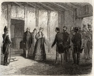 Arresto della duchessa di Berry (1798-1870 Marie-Caroline de Bourbon-Sicilia) a Nantes il 7 novembre