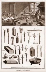 Atelier di un doratore su metalli - 