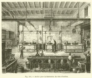 Officina per la fabbricazione del blu di anilina