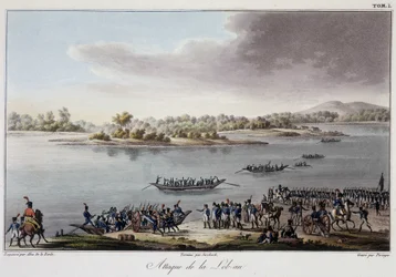 Attacco del Lobau nel 1809 - in "Précis historique de la guerre entre la France et l