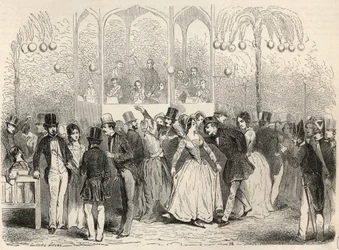 Bal Mabille (stabilimento di danza e piaceri, avenue Montaigne, Parigi) Incisione in "Tableau-de-Paris" di Edmond Texier 1852