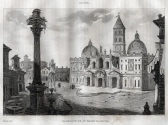 Basilica di Santa Maria Maggiore - Roma - Incisione da 