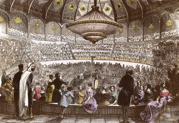 Berlioz dirige il suo concerto il 19 gennaio 1845 al Cirque Olympique di Parigi