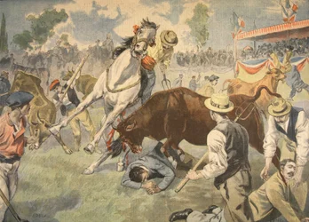 Incidente sanguinoso ad Arles, illustrazione da Le Petit Journal: Supplement illustre, 1898