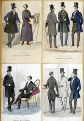 Tavole che illustrano la moda maschile dal "Journal des tailors" del 1848.