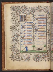 Libro delle Ore, Add MS 32454 f.4v, Francia