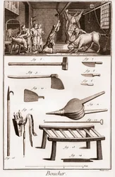 Macellaio - "La Grande Encyclopédie, ou Dictionnaire Raisonné des Sciences, des Arts et des Métiers" (Enciclopedia o Dizionario delle Scienze, Arti e Professioni) di Denis Diderot (1713-1784) e Jean d