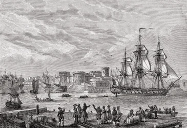 Brest nel 1791, inciso da Le Breton, da 