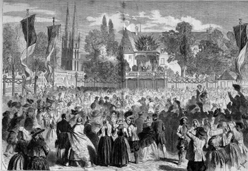 Ballata bretone sul campo di battaglia a Quimper (Finistère, 29) alla presenza di Napoleone III e dell