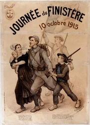Soldato bretone e la sua famiglia - Poster per "Giornata del Finistère", 10 ottobre